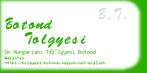 botond tolgyesi business card